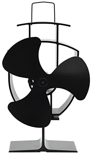 LIFTRR Home & Garden With Heat Powered Stove Fan 3 Blades Black