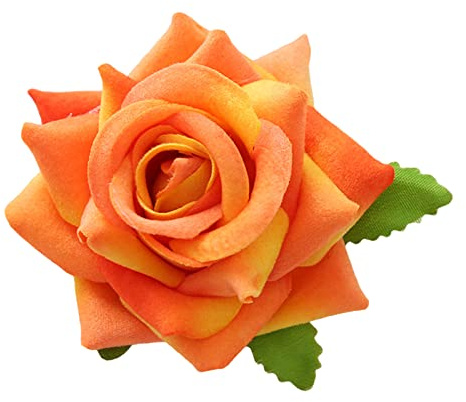 LeeCAE Rose pince à cheveux fleur Barrettes fleur pince à cheveux pour femmes fleur broche fleur épingle à cheveux Rose broche broche mariée broche broche - Orange
