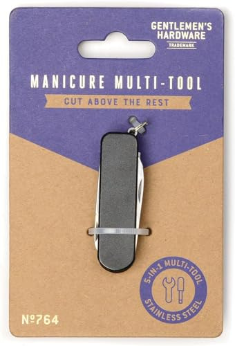 Gentlemen's Hardware Manicure Mini Multifunktionswerkzeug aus Edelstahl, Größe: 1,9x6x1,3 cm, GEN764UK