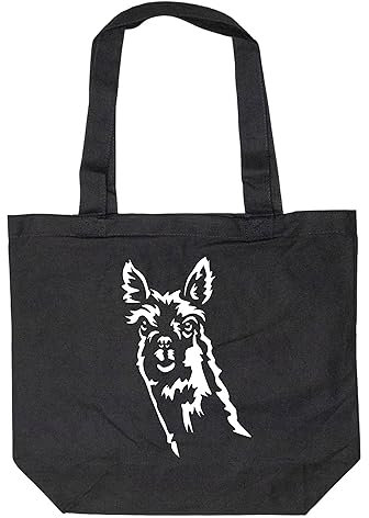 Merchandise for Fans Einkaufstasche Umhängetasche Schultertasche Baumwolltasche Shopper - schwarz - für Schule, Arbeit, Einkauf: Lama Alpaca