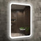 Venti Specchio da bagno verticale 50x70cm con luci LED, Specchio da bagno illuminato con interruttore touch, Angoli arrotondati Specchio da bagno rettangolare con luce LED frontale bianca naturale