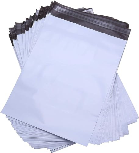 100 Stück Versandbeutel aus Plastik, Selbstklebende Versandtaschen Blickdicht, Verschiedene Maße für Kleidung und Textilien Transport (9x12in/22,9x30,5cm)