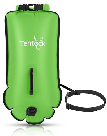Tentock 28L wasserdichter Trockensack mit Doppel-Luftkammern und verstellbarem Hüftgurt, Strandtasche für Küsten- und Wassersport