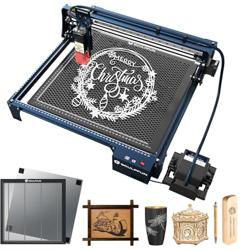 SCULPFUN S30 Laser Graviermaschine mit Automatische Air Assist, Laser Waben Arbeitstisch, 5W Ausgangsleistung Laserschneide- und Lasergravierer, DIY CNC Lasergravur für Holz Metall, Präziser Fokus