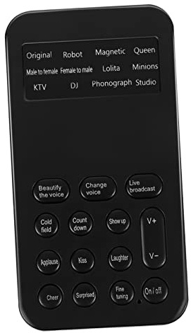 Gadpiparty Mini Carte Son Externe Outil de Modification Vocale Portable Noire Abs 8 Effets Sonores pour Téléphone et Ordinateur, pour Divertissement et Tricks
