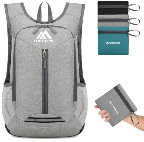 flintronic Faltbarer Rucksack, 16L Kleiner Wanderrucksack, Ultraleicht Wanderrucksack, Wasserfest Reiserucksack, Packbare Backpack, Damen Herren Daypack, für Camping Klettern/Outdoor Wandern