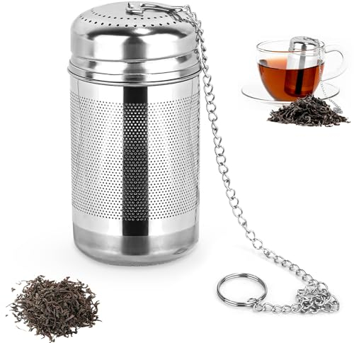 Colador de Té de Acero Inoxidable 304 Con Gancho de Cadena para Teteras, Tazas y Botellas