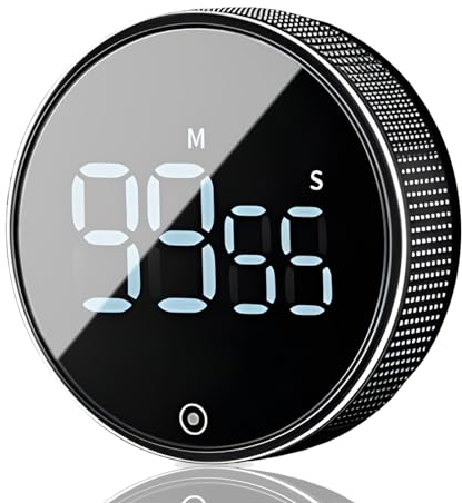 Digitaler Küchentimer Magnetisch,Eieruhr Digital Timer mit großem LCD-Bildschirm,3 Lautstärkestufen Küchenuhr Multifunktions, Digitaler Timer Stoppuhr Countdown für Kochen,Sport,Studieren-Schwarz