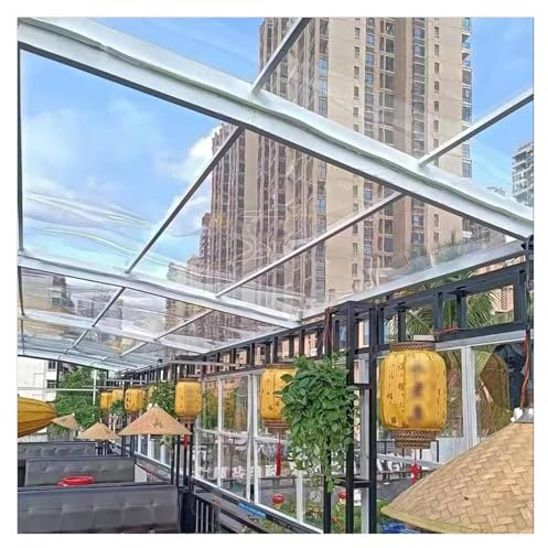 RLINZ PC Full Transparent Durable Panel Roofing Canopies, Rainproof Greenhouses Cladding, for Canopy，Carport，Stadiums，Easy To Cut(1.22x12m)
