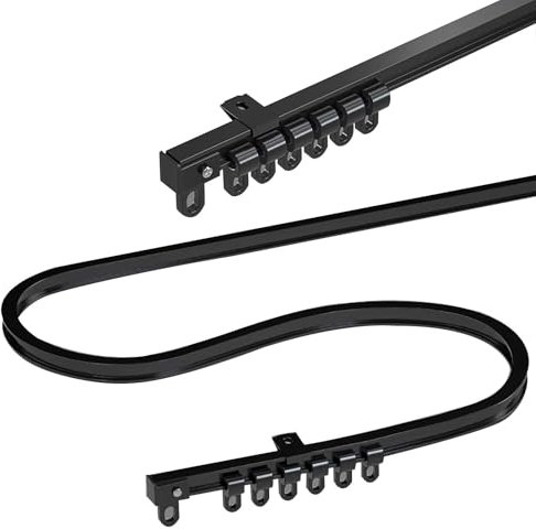 6-meter gebogene Vorhangschiene mit stummen Rollen gardinenschiene 1 läufig Flexible Decken-Vorhangschiene for Dusch Erker RV Raumteiler mit Deckenbefestigung(White,3.5m(11.5ft))