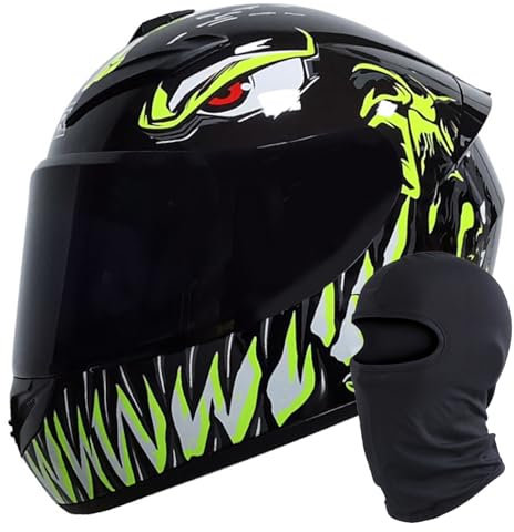 Caimcie Motorradhelme Modularhelm Integralhelm Motorradhelm DOY/ECE-Geprüfter Sturzhelm Mit Visier Motocross-Rennhelm Für Männer Frauen H,XXXL/64-65CM