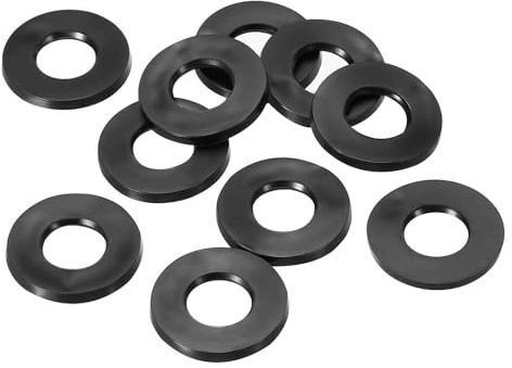 TOP-VIGOR 10Pcs Rubber Flat Washers, 20mm OD 10mm ID 2mm Thickness Heavy Duty Black Rubber Grommet Vibration Damping Pads Sealing Gasket Washers for Faucet Pipe Water Hose Fastener Bolt