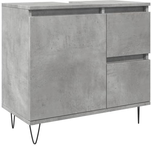 vidaXL Armadietto da Bagno Grigio Cemento 65x33x60cm in Truciolato