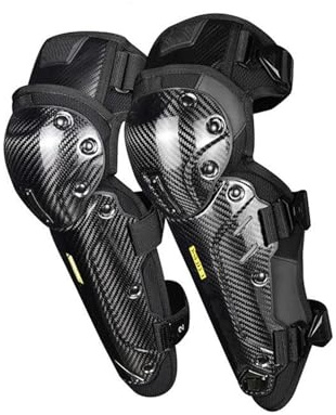 Coderas reflectantes Rodilleras para ciclismo Rodillera reflectante de fibra de carbono para Motocross, rodillera anticaída para deporte de Motocross, equipo de seguridad