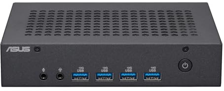 ASUS ExpertCenter PN43-SN200AD Mini Desktop PC (Intel N200 Prozessor, integr. Intel UHD Grafik, 4GB DDR4 Speicher, 128GB M2. NVMe PCIe 4.0 SSD, WiFi 6E, Bluetooth 5.2, Windows 11 Pro, passive Kühlung)