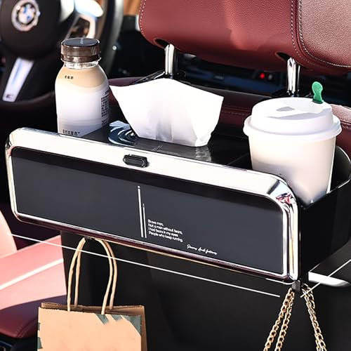 YERUNGT Organisator mit Faltbar Tisch und Tablet/Mobiltelefon, Auto Reisezubehör Organizer, für Kinder Reise Tägliche Gebrauch, Auto Organizer Rückenlehnenschutz(Gray)