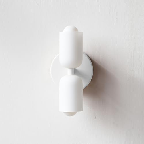 niuniaj Wandleuchte innen,2 Flammig Up and Down Wandlampe Wandbeleuchtung | E27 Modern Wandlampe für Wohnzimmer Schlafzimmer Flur Balkon Treppe Kinderzimmer Büro Schminktisch,Weiß