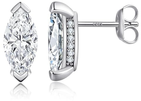 Boucle d'oreille Diamant Homme Femmes Argent 925 Zircone Cubique Clous d'oreilles Hypoallergénique Zircon Cubique Bijoux 5, 6, 7, 8 mm