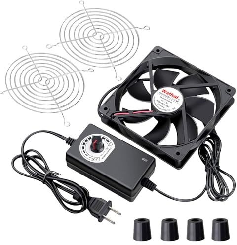 Wathai 120mm 12V PC Lüfter Bürstenloser220V 230V 240V Drehzahlregler | Gehäuselüfter für Computer, Laptop, Server, TV-Box, Router, Stufenlos Regelbar