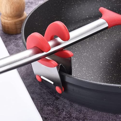 Silicone Pot Side Spoon Holder – Clip-On Utensil Rest for Cooking – Heatproof, Non-Slip, Dishwasher-Safe Spoon Clip Fits Pots & Pans – Kitchen Tool Organizer
