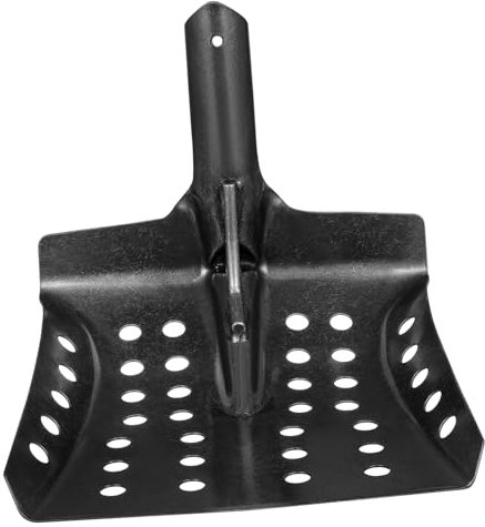 GALPADA Pala Metálica para Cribar Desagües para Limpieza Doméstica Orificios de Filtrado, Mango Ergonómico y Alta Resistencia para Zanjas y Alcantarillas