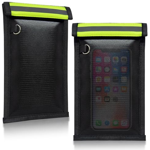 beautybucketZJL 2 Pack Faraday Bags for Phones & Car Keys, Anti-Tracking Anti-Theft Signal Blocking Pouch, Faraday Key Fob Protector