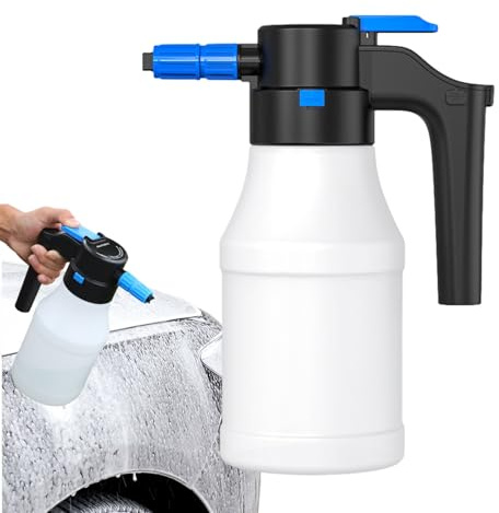 Schaumsprüher für Auto – 1,5 l kabellose elektrische Schaumflasche | Großer Winkel-Drucksprüher für Autowäsche, Bewässerung von Garten, Rasen, N