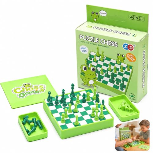 36 giochi di scacchi, Portatile Scacchiera Magnetica Chess Dama Scacchi Pieghevole da Viaggio, gioco da tavolo portatile, con custodia, da viaggio, per bambini e adulti (7.4x7.4 cm)