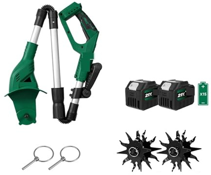 Rototiller Eléctrico Inalámbrico De 200MM, Cultivador, Escarificador, Herramienta Jardín, Siega For Pin Batería 21V Potente Y Eficiente