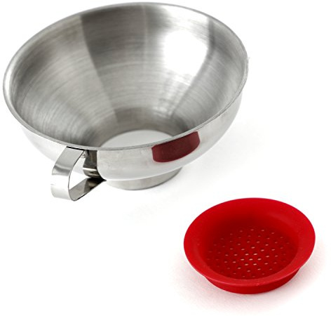 Norpro Acier Inoxydable Large Bouche Entonnoir avec Filtre en Silicone