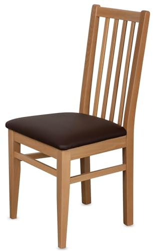 Staboos CH07 Esszimmerstuhle 2er Set Holz Stuhl bis 150 kg - Fertig montiert - Küchenstuhl gepolstert - massiv Holz Buche (Natur - Braun)