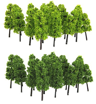 Unbekannt Pagodenbäume Modelleisenbahnlandschaft 1: 200 20pcs Dunkel Und Hellgrün