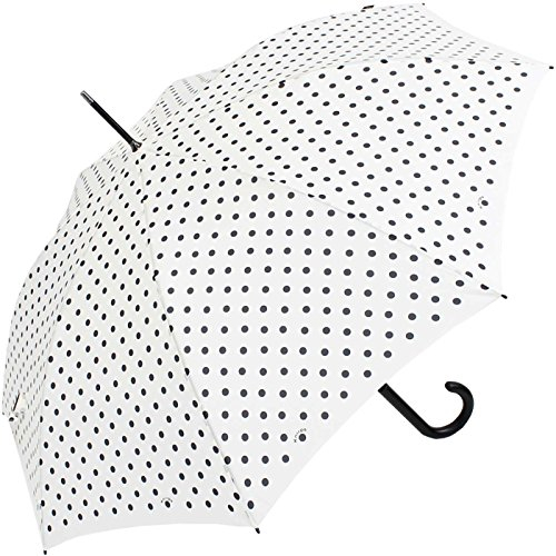 Knirps Stockschirm Damen Automatik Polka dots - White-Black
