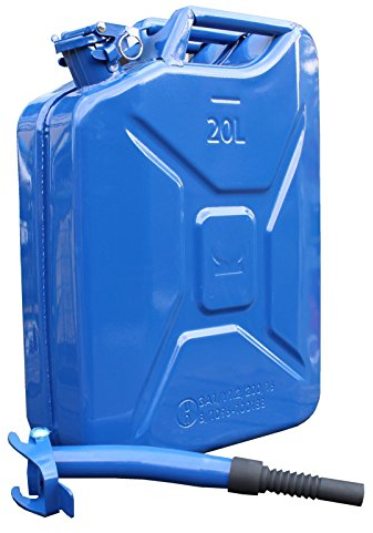 TRUTZHOLM Metallkanister 20l Benzinkanister + Ausgießer flexibel dunkelblau Dieselkanister bleifrei TrutzHolm® by Baumarktplus