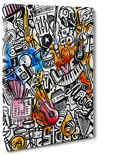 ConKrea Quadro su Tela Canvas - INTELAIATO - Pronto da Appendere - Musica Jazz Soul Blues Rock - Illustrazione Graffiti - Street Art - 50x70cm - Senza Cornice - (cod.3074)