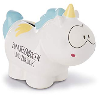 Nici Spardose Einhorn Rainbow Flair Zum Regenbogen und zurück, 7,5 x 12 x 16,5 cm