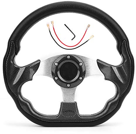 Racing Steering Wheel,320MM Universal Car Steering Wheel Carbon Fiber Style Racing Drift with Horn Button