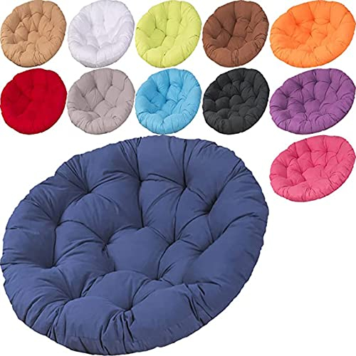 SRHWBF Papasan-Stuhlkissen Papasan-Kissen Wasserdichtes Schaukelstuhlkissen im Freien extra großes bequemes Sitzkissen Papasansessel Kissen (Navy Blue Ø90cm/35.4 in)