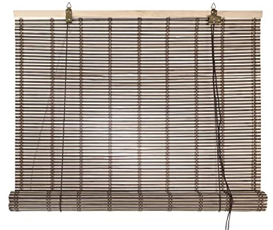 HERSIG - Estor Enrollable de Bambú Natural 120 x 200 cm - Persiana Enrollable Interior y Exterior - Estilo Natural para Ventanas - Privacidad, Resistencia y Fácil Instalación - Marron Oscuro