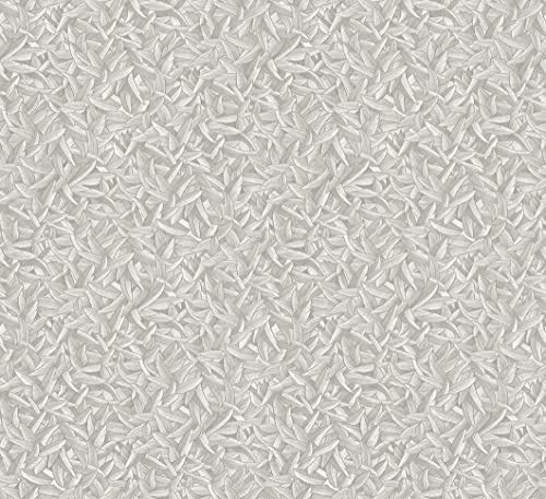 CONCORD WALLCOVERINGS ™ Sample for Display Purposes Only Modern Textured Wallpaper Floral, Vinyl Accent Wall Leaves Baroque, Beige Gold Metallic, 7 in x 10 in, 95067