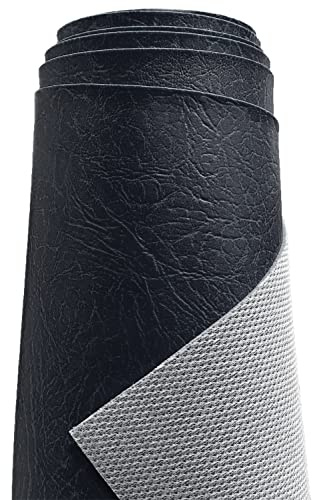 A-Express Schwer Kunstleder Stoff Körniges Textur Lederimitat Vinyl Lederstoff Automobil Hausdekoration Material - 50cm x 140cm Dunkelblau