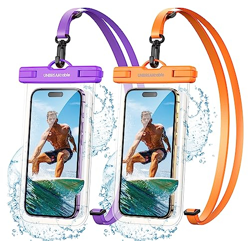 UNBREAKcable wasserdichte Handyhülle Unterwasser hülle - [2 Stück] 7.0 Zoll IPX8 wasserfeste handyhülle für Schwimmen, Baden für iPhone 14 13 12 11 Pro Max Mini, XS X XR SE 8 7 6 Samsung & Mehr
