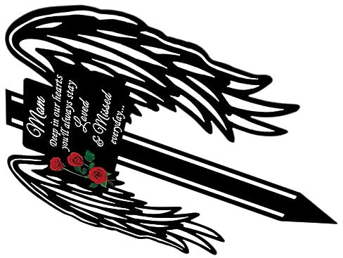 Didiseaon Estaca Metálica Forma De Ángel para Tumbas Decoración para Cementerios Letrero Conmemorativo De Jardín para Jardín o Tumba