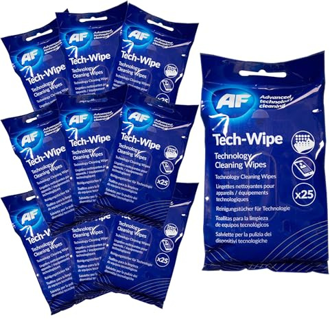AF Tech Wipes – for Cleaning Screen, Tablet, ipad, Phone, VR, Switch, Laptop, PC Keyboard, Touch Screen & Lens Cleaning Wipes - MTW025P x10