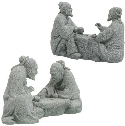 BESPORTBLE Kleiner Schmuck Alte Mann Schach Figur Garten Dekoration 2 Stücke Schreibtisch Accessoire Für Innenhof Und Bonsai