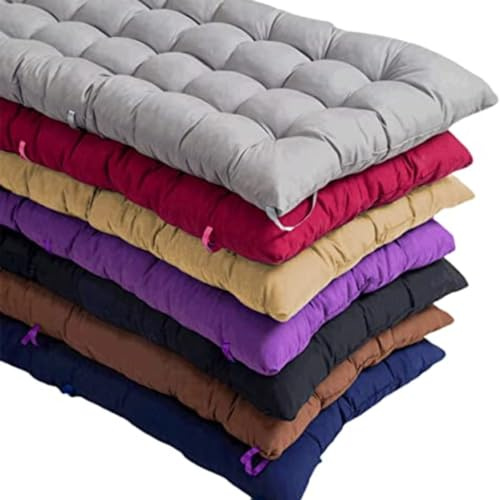 BangDon Cojín para Tumbona Transpirable, Suave y cómodo, cojín reclinable para jardín al Aire Libre, para Las Cuatro Estaciones, cojín Antideslizante con Lazos (Naranja, 150 x 55 Pulgadas)