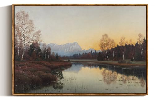 ARPEOTCY Große, gerahmte Leinwand-Wandkunst, Herbstlandschaft, Bilddekoration, 50,8 x 76,2 cm, Schlafzimmer, Küche, Wohnzimmer, Herbst, Naturdekoration, Vintage-Seekunst