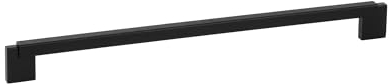 GEDOTEC Möbelgriff | Stangengriff aus Aluminium & Holz | 1 Stück |Schrankgriff Eiche schwarz matt | DUO MINI | Schubladengriffe mit Bohrlochabstand 320 mm - Grifflänge 354,6 mm| rustikale Küchengriffe