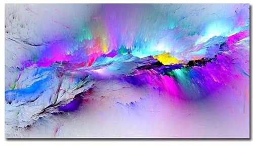 Bunte Wolken Giclée-Kunstwerk, Gemälde, Leinwanddrucke, Wohnzimmerwand, moderne dekorative Bilder, abstrakte Kunst, Gemälde, 70x140cm, ungerahmt
