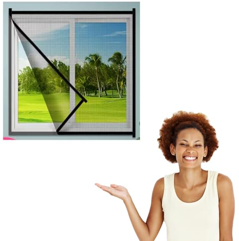 85 x 115 cm, Fliegengitter für Fenster, Polyester-Fenstergitter, Moskitonetze, um Insekten fernzuhalten, Insektennetz-Ersatz, geeignet für Fenstertüren oder Dachfenster